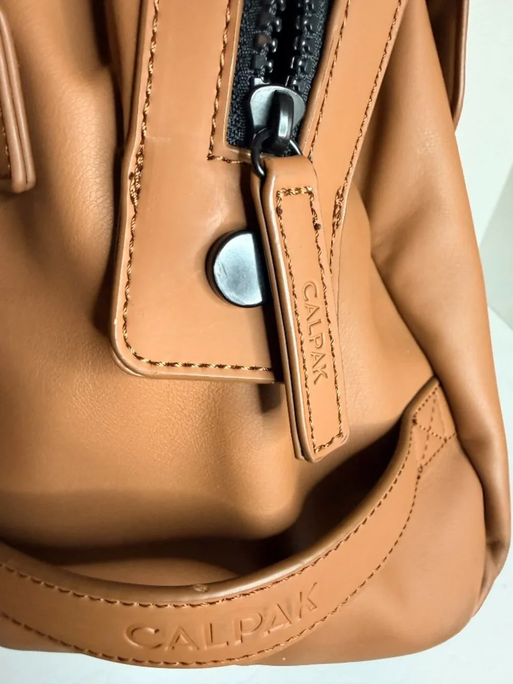 CALPAK Tan Brown Travel Duffel Weekender Carryon Overnight- Some Peeling